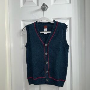 Boys Knit Sweater Vest – Tea Collection– Blue & Red – Size M (6/7) – Like New